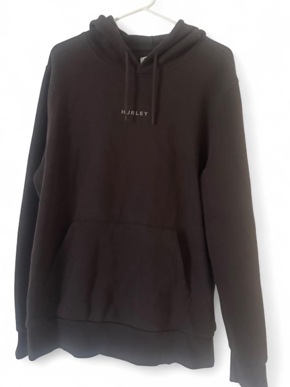 Hurley Dark Brown Crewneck Pullover Hoodie with Chest Logo